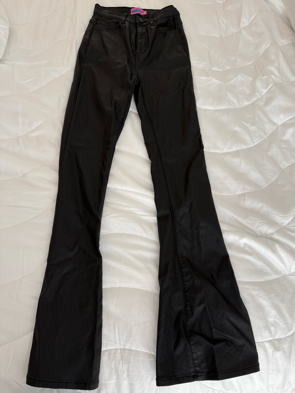 Edikted Black faux leather Boot Cut Pants